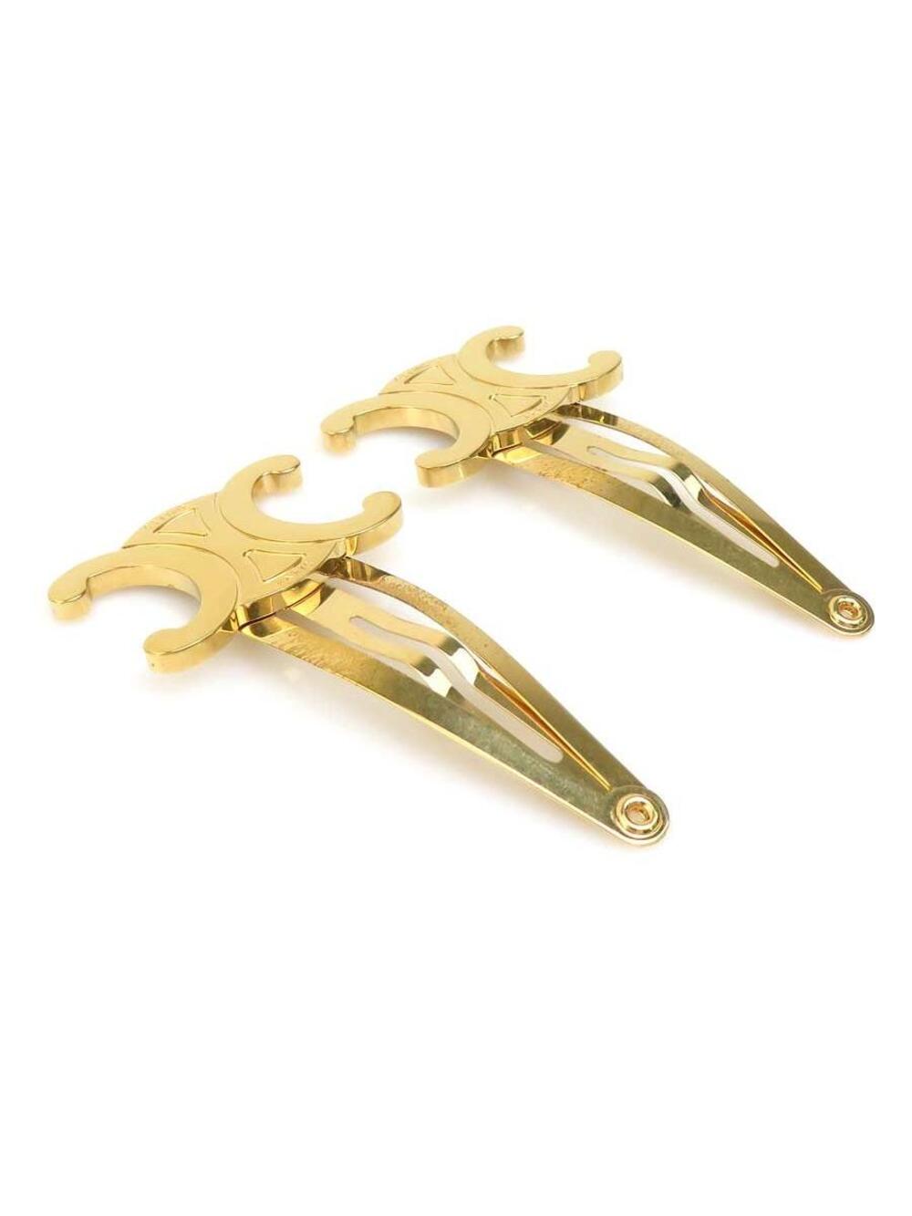 Auth Celine Triomphe Hair Pin Clip #338008C37B